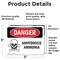 Signmission Anhydrous Ammonia Danger Sign, Vinyl Decal, 5in W x 3.5in L, 2PK OS-2PACK-DS-D-35-L-1028 - alternate 5